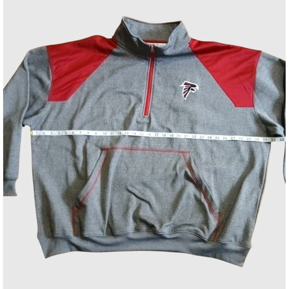 Atlanta Falcons Majestic 1/4 Zip Pullover Gray/Red Size 4XL